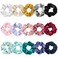 15pcs Satin Scrunchies for Curly Hair,Elastic Satin Scrunchies for Women,Mix Color Satin Scrunchies,Soft Scrunchies for Girls &amp; Women with Curly Hair,Satin Hair Scrunchies No Hurt Your Hair