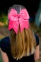 CEELGON 12PCS 8" Large Cheer Bows Ponytail Holder Elastic Hair Ties Pink Grosgrain Ribbon Cheerleading Bows for Teens Women Girls Sports Cheerleaders