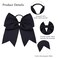 2Pcs Cheer Bows - Ponytail Holder Elastic Band Bows - Hair Accessories for Girls - Softball &amp; Cheerleading (8inch, White &amp; Black)