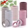 100 Pcs Thick Seamless Hair Ties, Ponytail Holders Hair Accessories No Damage for Thick Hair (Pink Theme Colors)