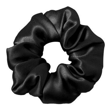 LILYSILK Silk Hair Scrunchies for Frizz&amp;Breakage Prevention, 100% Mulberry Silk Hair Ties No Damage, Elastic Silk ponytail Holders, 1Pc, Black