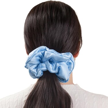 LILYSILK Oversized Mulberry Silk Scrunchies - Jumbo Silk Filled Hair Ties for Sleeping &amp; Ponytails