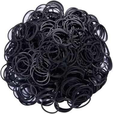 Rotema rubber bands,box of 1000 mini elastic bands,small hair ties,black rubber bands,rubber bands for hair(pack of 1000)