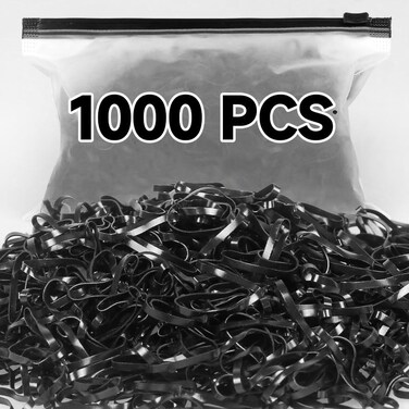 1000 pcs Elastic Hair Rubber Bands Mini Hair Rubber Bands. Disposable rubber Mini Rubber Bands, Soft Small Hair Ties for Girls, Elastic Ponytail Accessories, Baby Hair Styling (Black)
