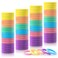 100PCS 2 Inches Hair Ties for Women Girls, Sublaga Seamless Thick Hair Band, Elastic Hair Ties No Damage Ponytail Holder (Spring color)