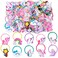 100PCS Unicorn Hair Ties for Women Girls, Elastic Unicorn Hair Ties Ponytail Holder Hair Unicorn Accessories (100pcs, Unicorn)