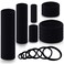 100PCS Various Sizes Black Hair Ties for Women,Elastics Hair Ties No Damage Ponytail Holder for Thick/Thin Hair Accessories,Soft Cotton Cloth Seamless Hair Bands