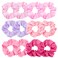 12 Pack Elastics Band Hair Scrunchies Pink Satin Scrunchy Elastic Hair Bobbles Scrunchies Jaciya Hair Ties Ponytail holder Hair Accessories for Women Girls