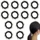 12 PCS Black Pearl Elastic Hair Bands Scrunchie Hair Ties Ponytail Holder Hair Ropes Hair Ring Hair Accessories for Women and Girl