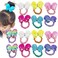 14 PCS Glitter Butterfly Hair Ties for Girls, Elastic Rubber Bands Hair Scrunchies Rainbow Sequin Sparkle Cartoon Ponytail Holders Hair Accessories
