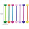 14Pcs Heart Ball Charm Hair Ties Colorful Ponytail Holders Twin Bead Hair Elastics Double Heart Bead Rubber Bands Bobble Ponytail Balls Hair Accessories for Girls