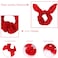 Ondder Hair Scrunchies Set - 15 Pcs Cute Bow Scrunchies, Elastic Hair Ties &amp; Ponytail Holders for Women, Girls &amp; Kids - Red