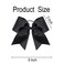 Black Cheer Bow, 2 PCS 8 Inch Large Cheer Hair Bows Ponytail Holder Elastic Band Handmade for Cheerleaders Teen Girls College Sports (Black)
