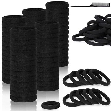 Hair Ties for Girls Elastic Hair Tie 200 PCS Black Soft for Medium Hair Hair Accessories for Women Perfect for Long Lasting Braids Ponytails and More Pain Free Hair Ponytail Holders Hair Elastic Band