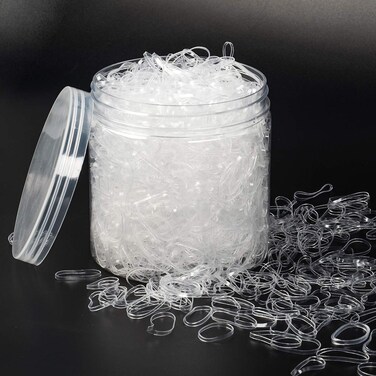 AHIER 2000PCS Clear Elastic Hair Bands, 2mm in Width and 30mm in Length Hair Ties, Disposable Hair Holders, Ideal for Long or Short Hair, Daily Hairdos, Unisex, All Ages, 2E+3 Count