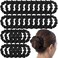 WILLBOND 30 Pcs Small Satin Silk Scrunchies Bulk for Women, Thin Hair Ties Mini Scrunchy Bands Skinny Ponytail Holders for Thick Curly Hair Pony Tails Wrist Decor(Black)