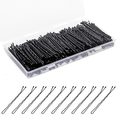 Bobby Pins 300 Pcs, Bobby Pins Black 2Inches, Fosvrde Reusable Invisible Wave Non Slip Hair Pins, for Girls, and Women, Bulk With Storage Box
