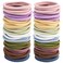 50PCS Womens Elastics Hair Tie, 4mm Colorful Ponytail Holders Hair Bands for Medium to Thick Hair, Curly Hair