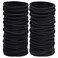 100pcs Womens Elastics Hair Tie, 4MM Black Ponytail Holders Hair Bands, 2 Inch in Diameter Elastic Band for Medium to Thick Hair (4mm Black)