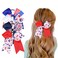 Comelodiant 4th of July Hair Ties Accessories Patriotic Fourth of July Hair Bow Tie Red White Blue Scrunchies Elastic Hair Hoops for Women Girls, 4 PCS