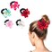 5pcs Pretty Colored Elastic Flower Hair Scrunchies Hair Ties with Bauhinia Flowers Deco Ponytail Hairball Hair Scrunchies for Girls Women