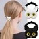 6 Pack Cute Cat Hair Ties Elastic Ponytail Holders Hair Bands for Girls High Ponytail Headwear Accessories for Women Girls Thick and Thin Hair (Black and White)