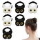6 Pack Cute Cat Hair Ties Elastic Ponytail Holders Hair Bands for Girls High Ponytail Headwear Accessories for Women Girls Thick and Thin Hair (Black and White)