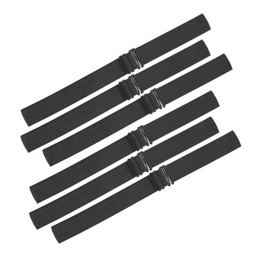 6 PCS Black Elastic Bands For Wigs - Adjustable Straps (1 * 12inch)