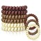 6 PCS Spiral Hair Ties for Women Girls - Cute Gradient Matte Hair Coils Waterproof Ponytail Holders No Damage Elastic Hair Ties for Thick Hair Accessories for Women Travel,Gym - Brown