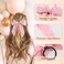 Yougeigy 6PCS Bow Hair Ties, Satin Hair Ribbon, Ribbon Hair Bows for Women Girls, Elastics Hair Scrunchies for Thick Thin Hair, Pink Bows Hair Accessories