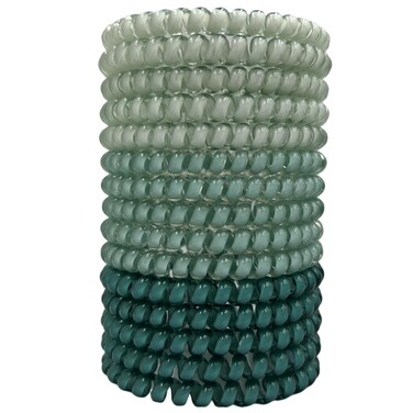 15 Pcs 3 Color Medium Telephone Cord Hair Coils, No Crease Spiral Coil Hair Ties