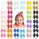 inSowni 40 Pack/20 Pairs Grosgrain Ribbon Bow Hair Ties Elastics Pigtail Ponytail Holders Bands Ropes Scrunchies for Baby Girls Toddlers Kids Children Teens