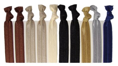 Kenz Laurenz Ribbon Hair Ties - Neutral Tones 10 Pack