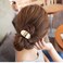 mdgfge 4 Pcs Metal Circle Elastic Hair Ties Ponytail Hair Cuff Holder Hair Rope Minimalist Dainty Leaves Glossy Surface Ellipse Ponytail Holder Glitter Decorative Gold Hair Accessories for Women