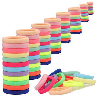 Antye 100Pcs Hair Ties - No Damage Seamless Elastic Pony Tail Holders For Thick or Thin Hair, No Snag, Dent, or Breakage - Rainbow Color