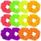 AUEAR, 12 Pack Neon Scrunchies, Pink Green Orange Purple red Yellow Elastic Bright Color Solid Hair Ties Ponytail Bands Scrunchy for Women Girls Accessories 80's 90's Party