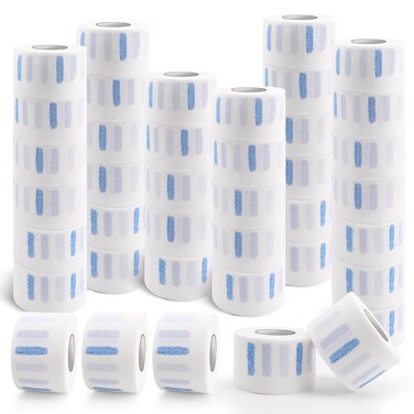 NICEMOVIC 40 Rolls Disposable Barber Paper Neck Strips Bulk Barber Accessories, Professional Barber Supplies Stretchy Paper Neck Strips for Salon Haircut Styling