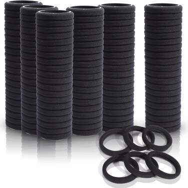 120PCS Black Hair Ties, Seamless Hair Ties No Damage Ponytail Holders pony tails hair ties Hair Band Elastics Hair Accessories for Women Girls (Black)