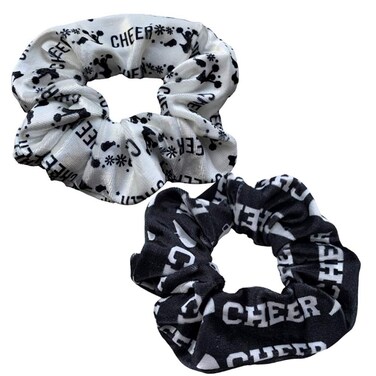 Cheer Scrunchie Set, Girls 2pc Cheer Hair Accessories- Cheerleading Elastics for Cheerleaders &amp; Cheer Teams