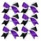 Cheerleader Bows 8 Inch 3 Colors 2 Layers 6 Pcs Jumbo Ponytail Holder Cheerleading Bows for High School College Hair Elastic Hair Tie (Purple/Black)