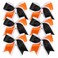 Cheerleader Bows 8 Inch 3 Colors 2 Layers 6 Pcs Jumbo Ponytail Holder Cheerleading Bows for High School College Hair Elastic Hair Tie (Black/Orange)