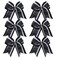 Cheerleader Bows 8 Inch 3 Layers 6 Pcs Ponytail Holder Jumbo Cheerleading Bows Hair Elastic Hair Tie for High School College (Black/White/Black)