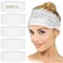 Disposable Spa Headbands 200 Pack, White Elastic Hair Bands for Facial Treatment, Stretch Head Wraps, Beauty Salon Supplies for Makeup Massage Skincare