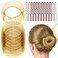 FANDAMEI 20PCS Invisible Hair Nets for Buns &amp; 40PCS U-Shaped Hair Pins, Ballet Bun Maker Set for Women, Girls, Kids (Light Brown)