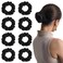 Scrunchies for Women,Silk Satin Hair Scrunchies,Elastic Strengthening Hair Ties,Ponytail Holder Suitable for Thick Thin Hair,Luxury Scrunchy for Girls (8 PCS Black)