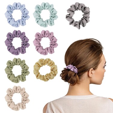 Scrunchies for Women,Silk Satin Hair Scrunchies,Elastic Strengthening Hair Ties,Ponytail Holder Suitable for Thick Thin Hair,Luxury Scrunchy for Girls(8 PCS Multicolor)