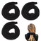 Spiral Lock Hair Tie, 3 Pcs Long Dreadlock Accessory Ponytail Holders Bendable Dread Bands for Women Men Long Thick Curly Hair, Black