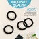 HOYOLS Cotton Hair Ties 1.6 Inch Soft &amp; Stretch Large Nylon Fabric Ponytail Holder Bands for Thick Heavy Curly Hair, No Slip No Damage Seamless Headbands 50 Pcs (Black)