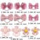 10Pcs Cute Pink Bow Hair Ties - Elastic Bowknot Ribbon Ponytail Holders, Rubber Hair Accessories for Toddlers, Baby Girls, and Kids