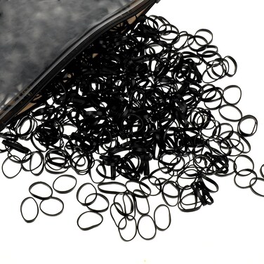 500pcs Black Hair Elastics Mini Hair Rubber Bands Non-slip Black Hair Ties for Hair